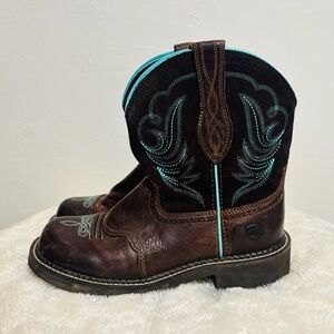 ARIAT WOMEN'S FATBABY HERITAGE DAPPER WESTERN BOOTS - ROUND TOE Size 7